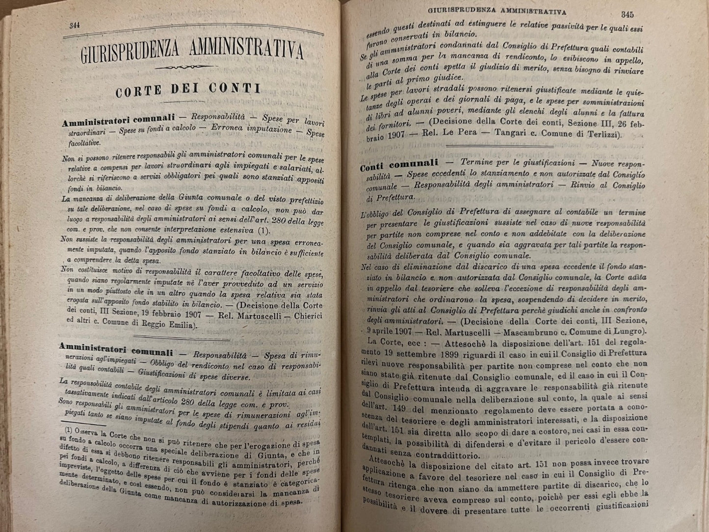 ALIBERTI RIVISTA AMMINISTRATIVA DEL REGNO GIORNALE UFFICIALE 1907 ANNATA COMPL.