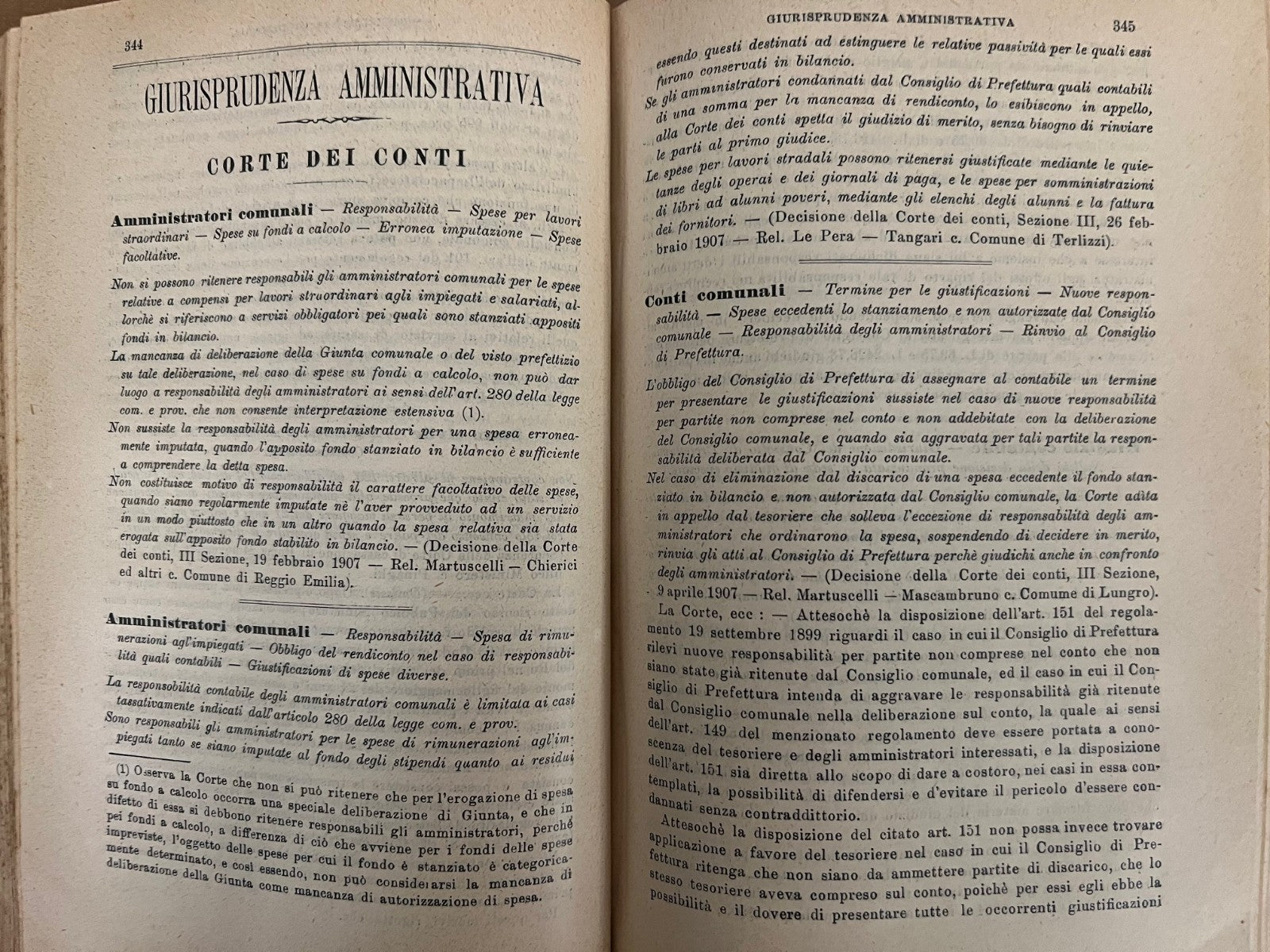 ALIBERTI RIVISTA AMMINISTRATIVA DEL REGNO GIORNALE UFFICIALE 1907 ANNATA COMPL.