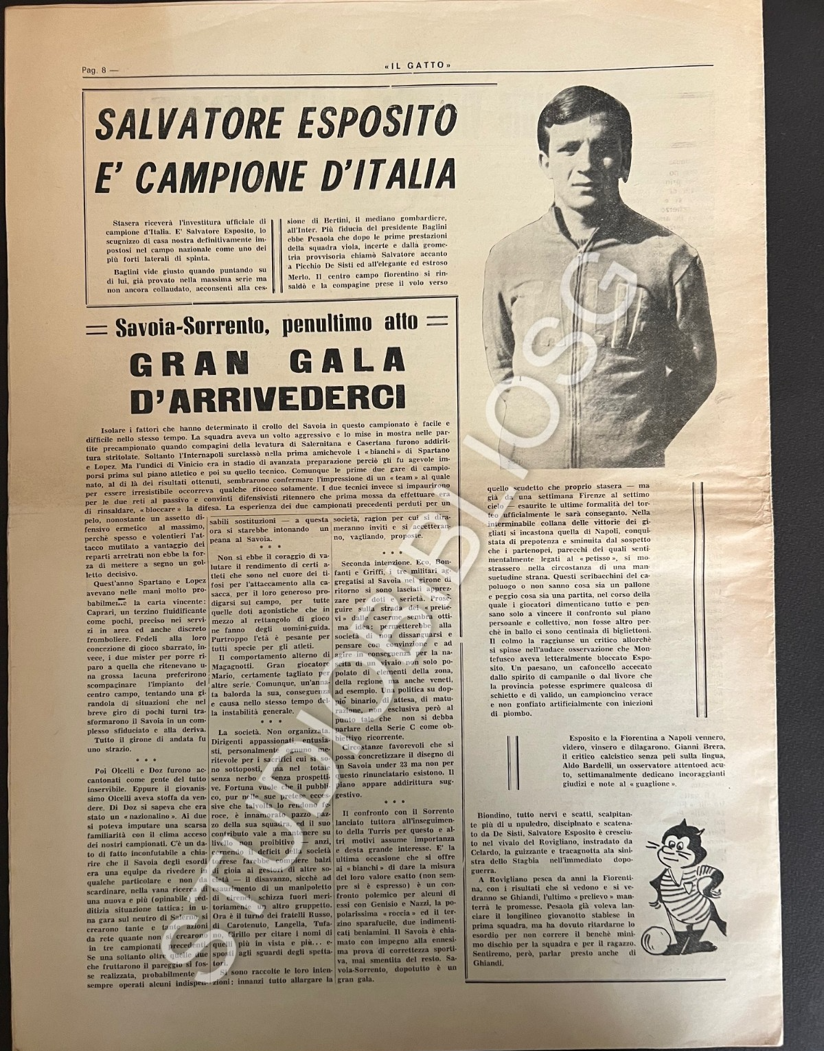TORRE ANNUNZIATA IL GATTO 1969 MENSILE ATTUALITA' SPORT CALCIO TURRIS SAVOIA