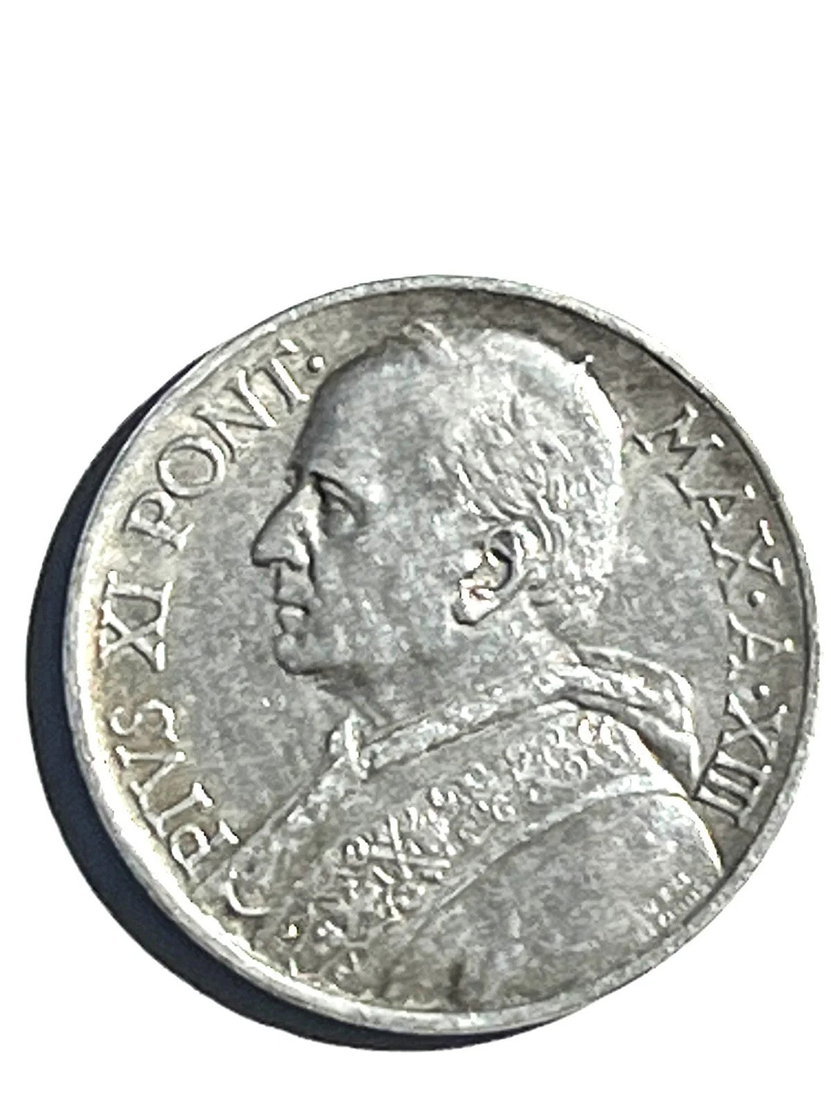 1934 5 Lire Argento Vaticano "Pio XI - San Pietro in barca. stato Pontificio