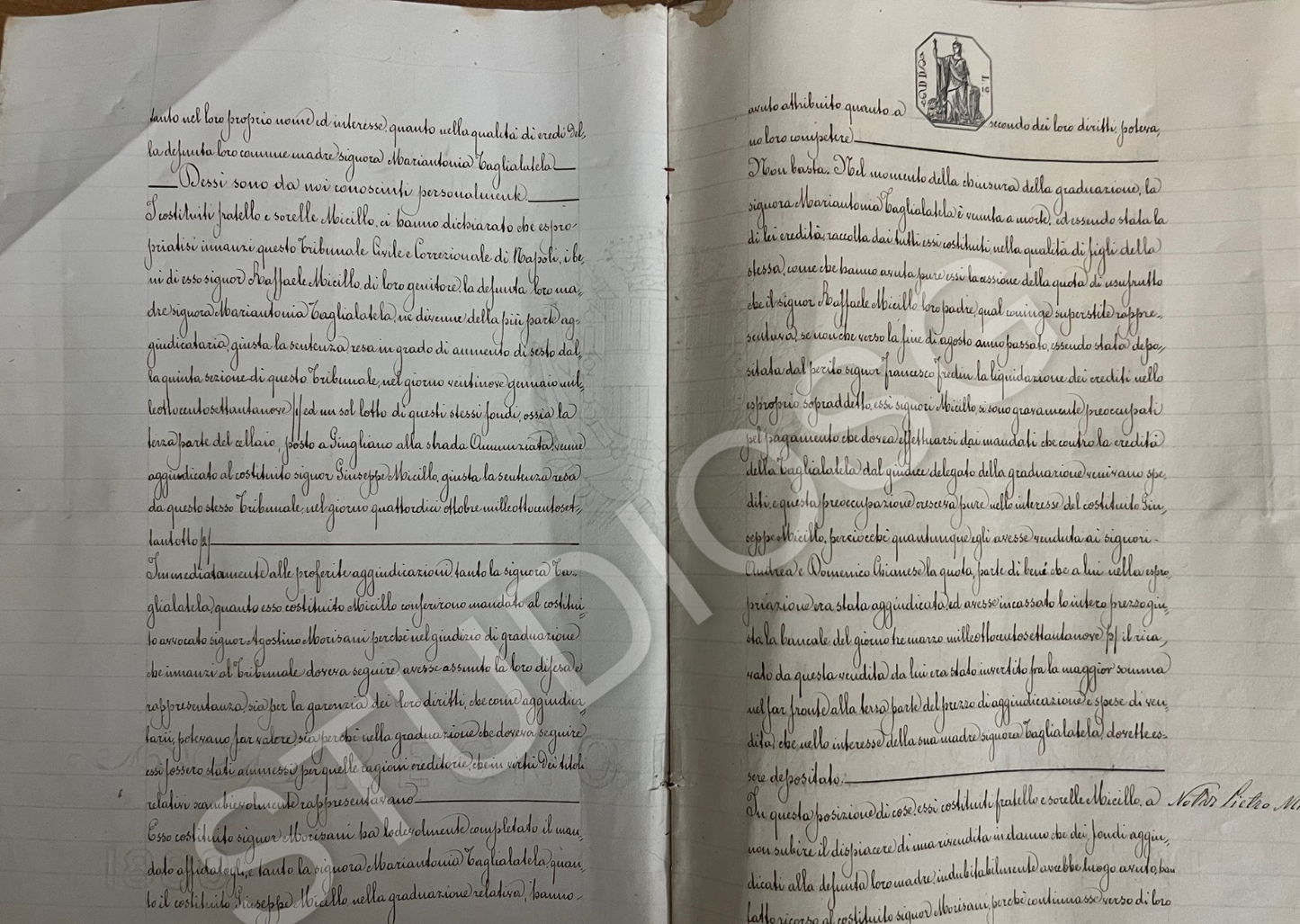 MANOSCRITTO 12 PAGINE 1881 PRINCIPESSA DI CAPUA PENELOPE CAROLINA SMITH BORBONE