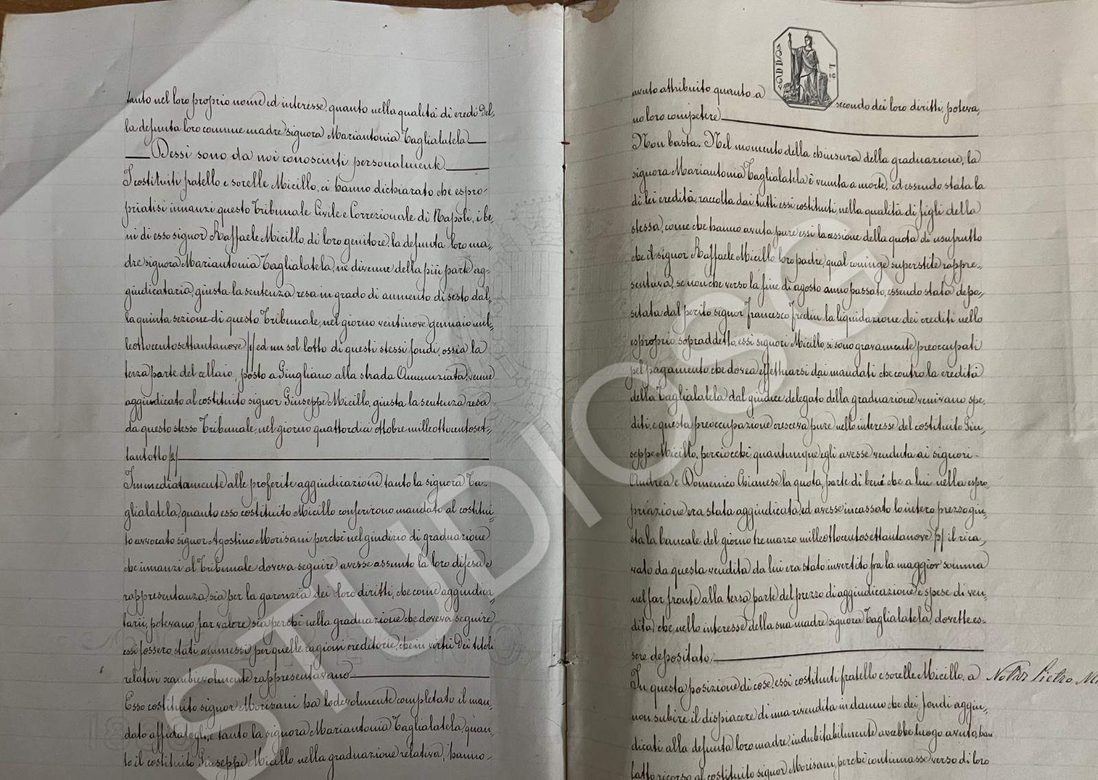 MANOSCRITTO 12 PAGINE 1881 PRINCIPESSA DI CAPUA PENELOPE CAROLINA SMITH BORBONE