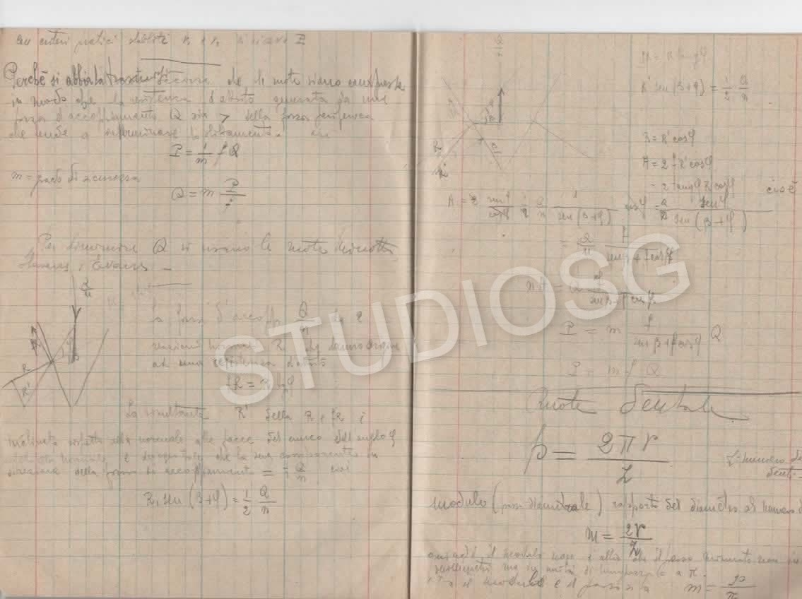 QUADERNO D'EPOCA PRIMI '900 INGEGNERIA MECCANICA NAPOLI VESUVIO