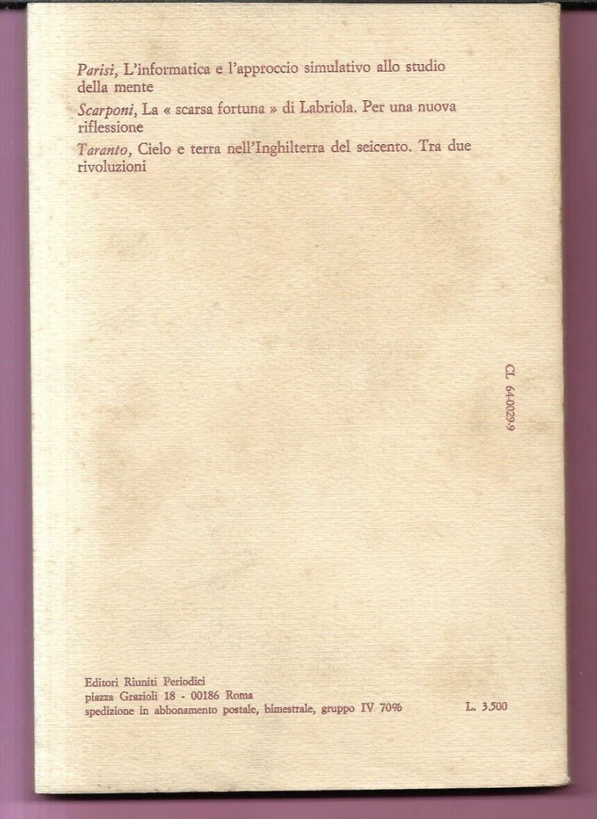 CRITICA MARXISTA 6 - 1981 BARCELLONA, GERACE, ISRAEL, TARSITANI, CHIAVACCI
