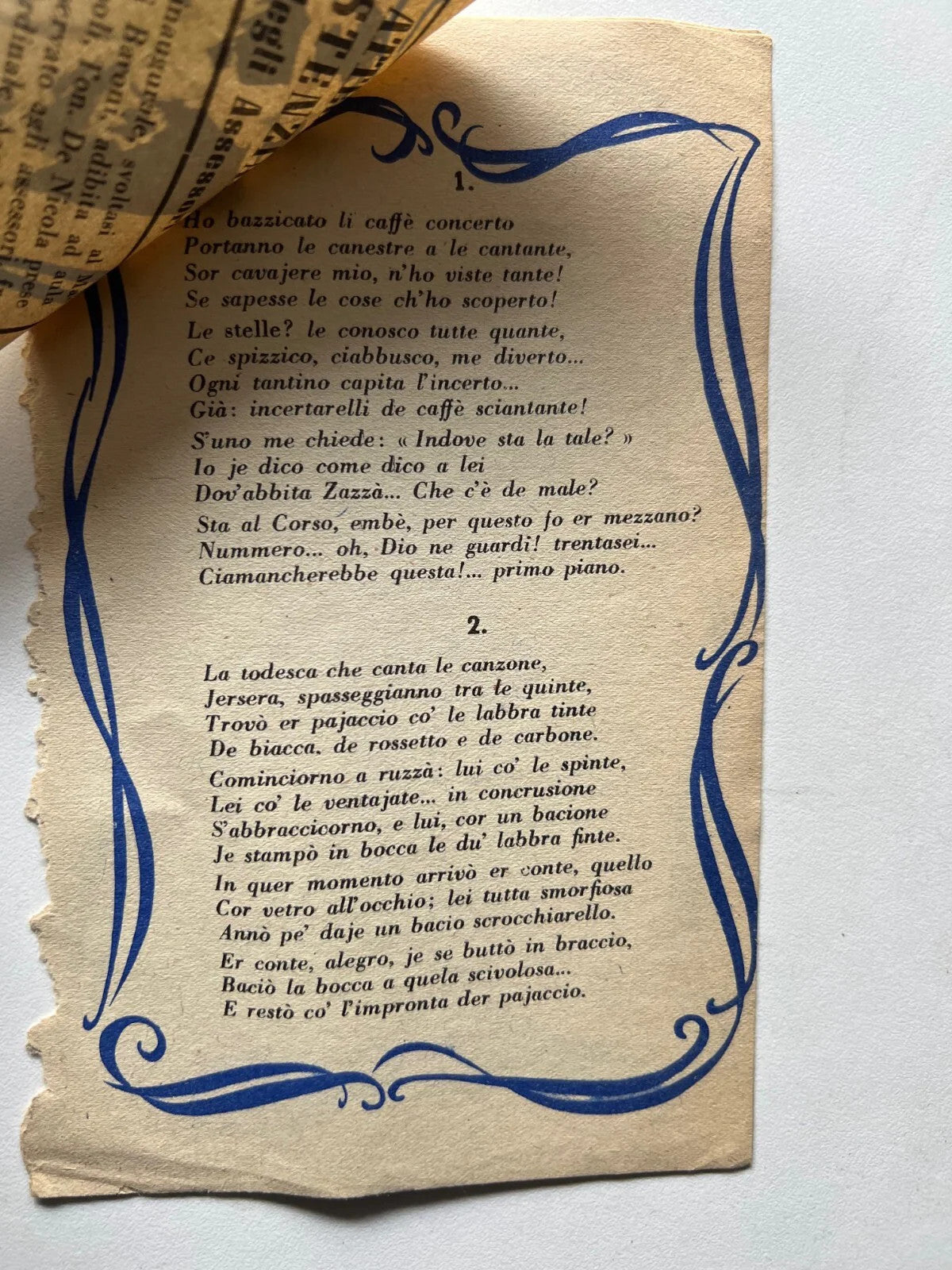 TRILUSSA 1951 CAFFE' CONCERTO GIORNALE IL TRAVASO PRIMO ANNIVERSARIO DELLA MORTE