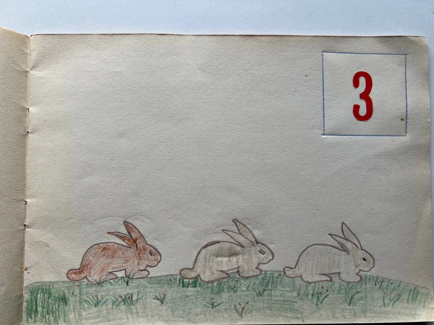 1951 2 ALBUM DA DISEGNO GIOTTO CON DISEGNI USATI QUADERNI SCUOLA D'EPOCA