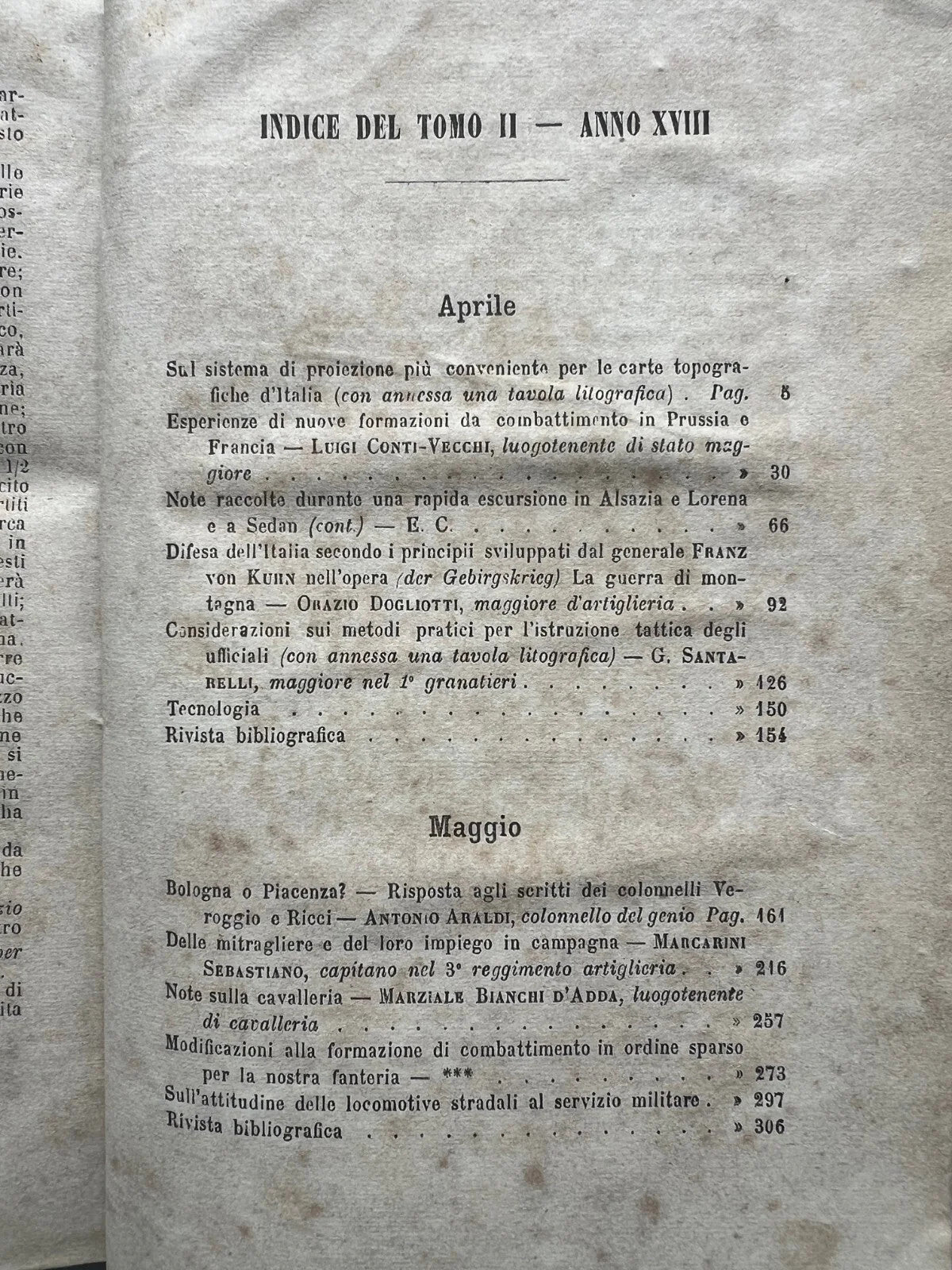 RIVISTA MILITARE ITALIANA ROMA 1873 RACCOLTA MENSILE DELL' ESERCITO ITALIANO