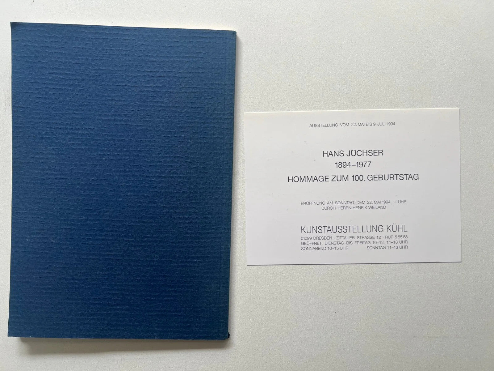 HANS JUCHSER 1894 - 1977 MALEREI - HOMMAE ZUM 100. GEBURTSTAG CATALOGO MOSTRA