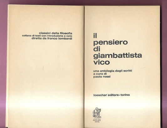 IL PENSIERO DI GIAMBATTISTA VICO LOESCHER 1982