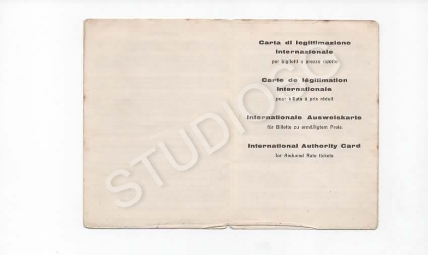 FERROVIE ITALIANE TESSERA 1967 CARTA DI LEGGITTIMAZIONE INTERNAZIONALE BOLLINI