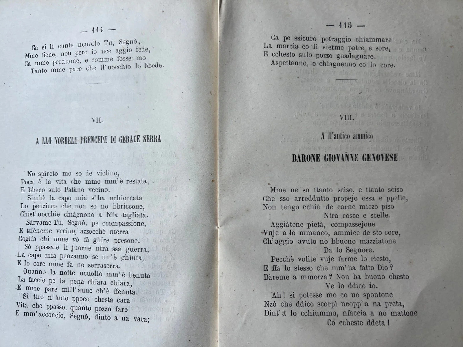 1870 NAPOLI G. QUATTROMANE LE ODI DI ORAZIO IN DIALETTO NAPOLETANO PRIMA EDIZION