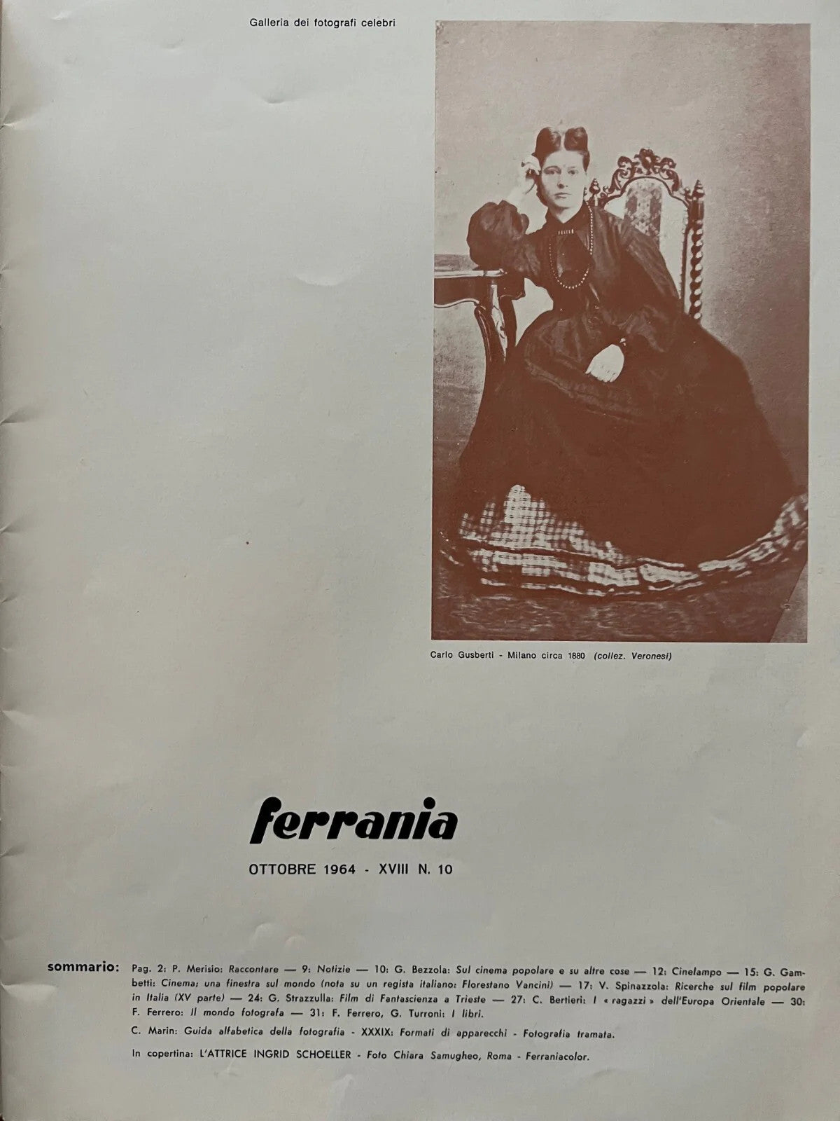 FERRANIA RIVISTA MENSILE DI FOTOGRAFIA E CINEMATOGRAFIA N.10 OTTOBRE 1964