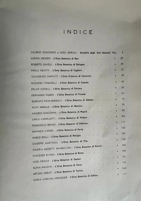 ORTI BOTANICI DELLE UNIVERSITA' ITALIANE NAPOLI 1965