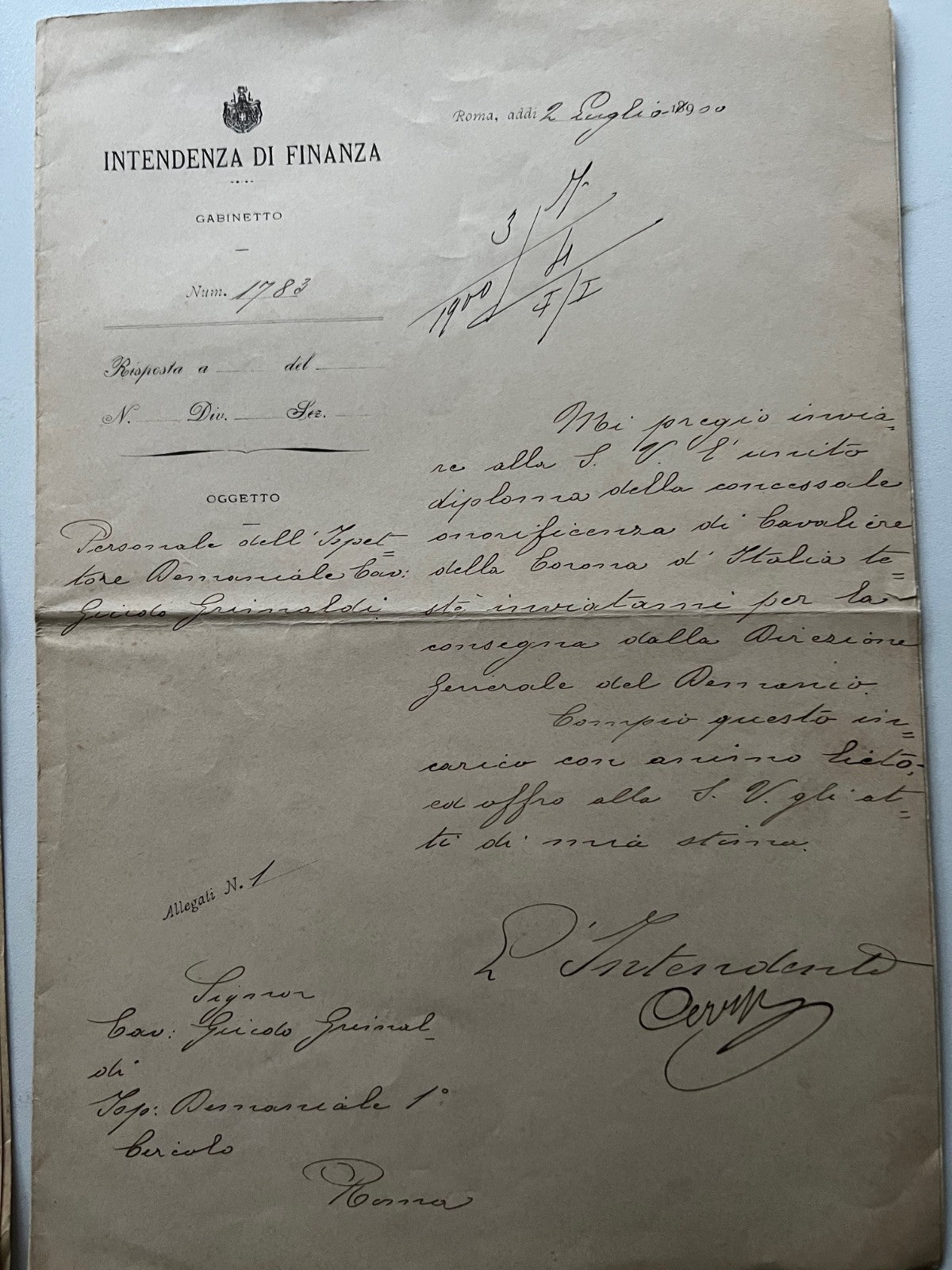 2 Documenti Reale Commissione d'Inchiesta per Napoli Commissione Saredo 1900