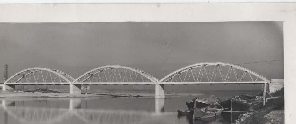 Foto arte C. Gerardi Verona 1949 Albaredo D'adige Ponte ad archi con barche