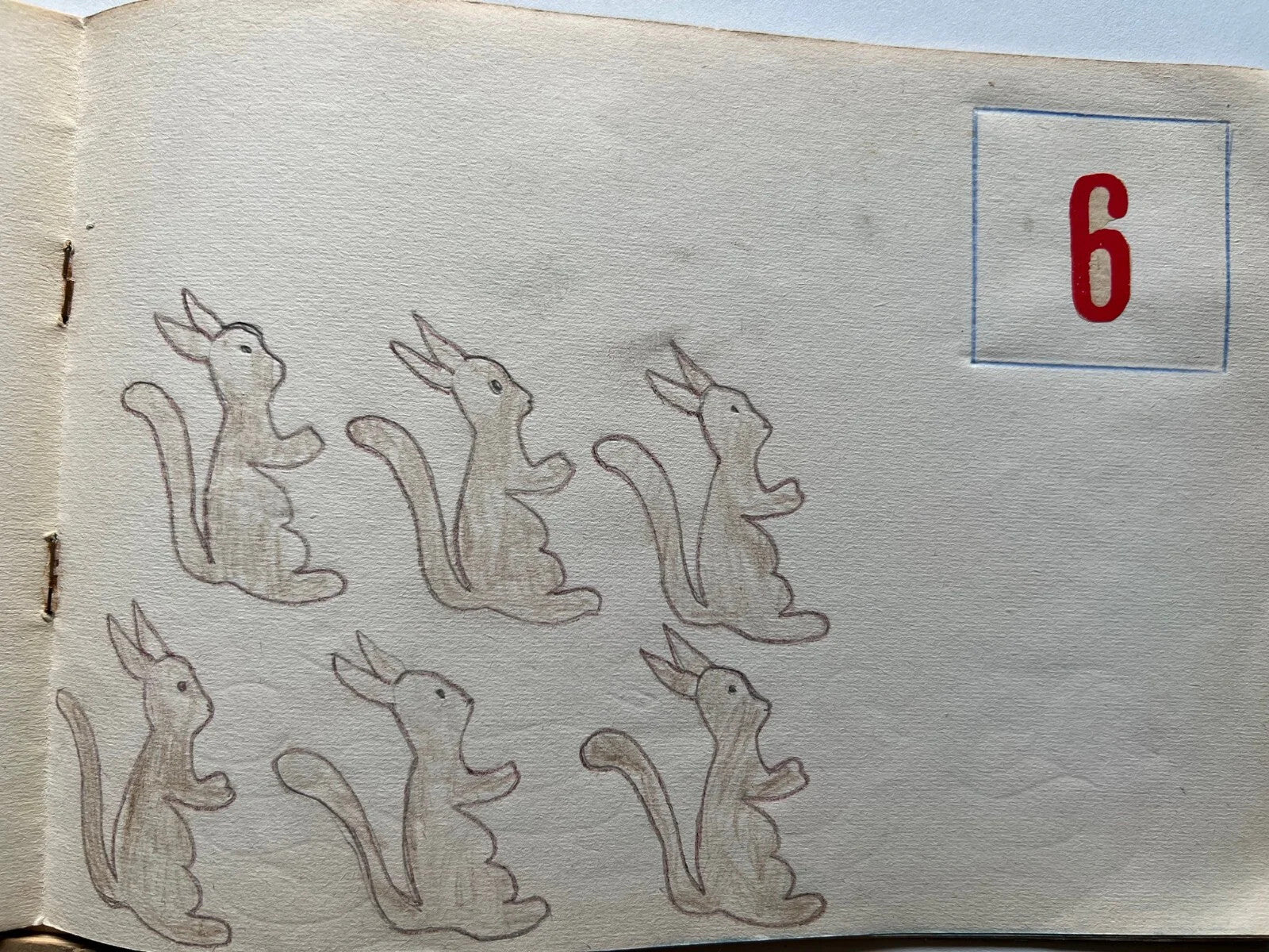 1951 2 ALBUM DA DISEGNO GIOTTO CON DISEGNI USATI QUADERNI SCUOLA D'EPOCA