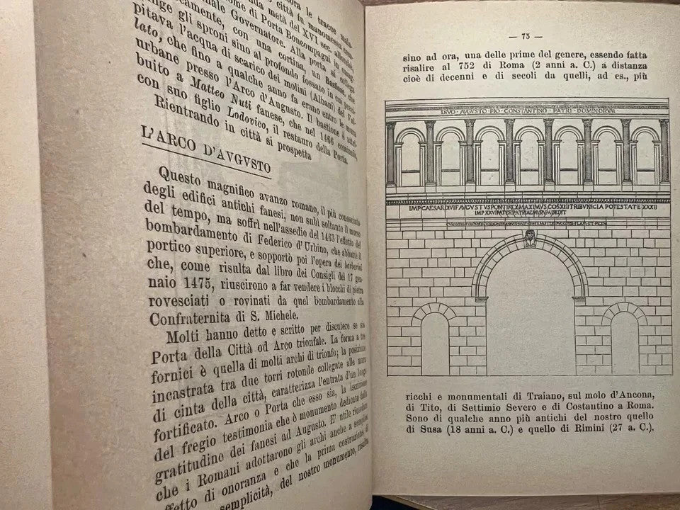 FANUM FORTUNAE CESARE SELVELLI 1924 GUIDA DI FANO ILLUSTRATA FERROVIE STORIA