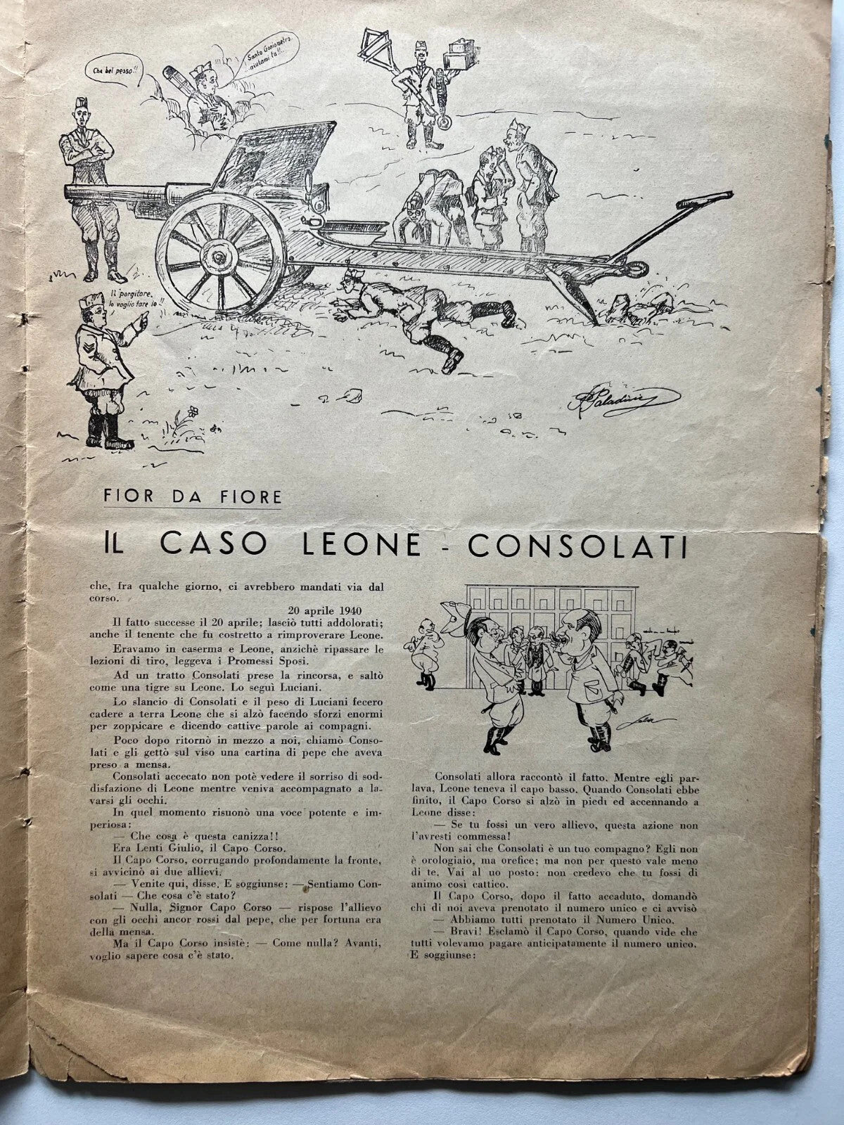 1940 CORSO STRAORDINARIO ALLIEVI UFFICIALI NUMERO UNICO DISEGNI DI RENATO SELVI