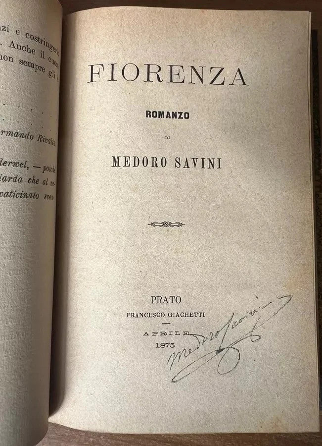 1875 MEDORO SAVINI AUTOGRAFATI, STELLE CADENTI - FIORENZA - VELLEDA 3 ROMANZI