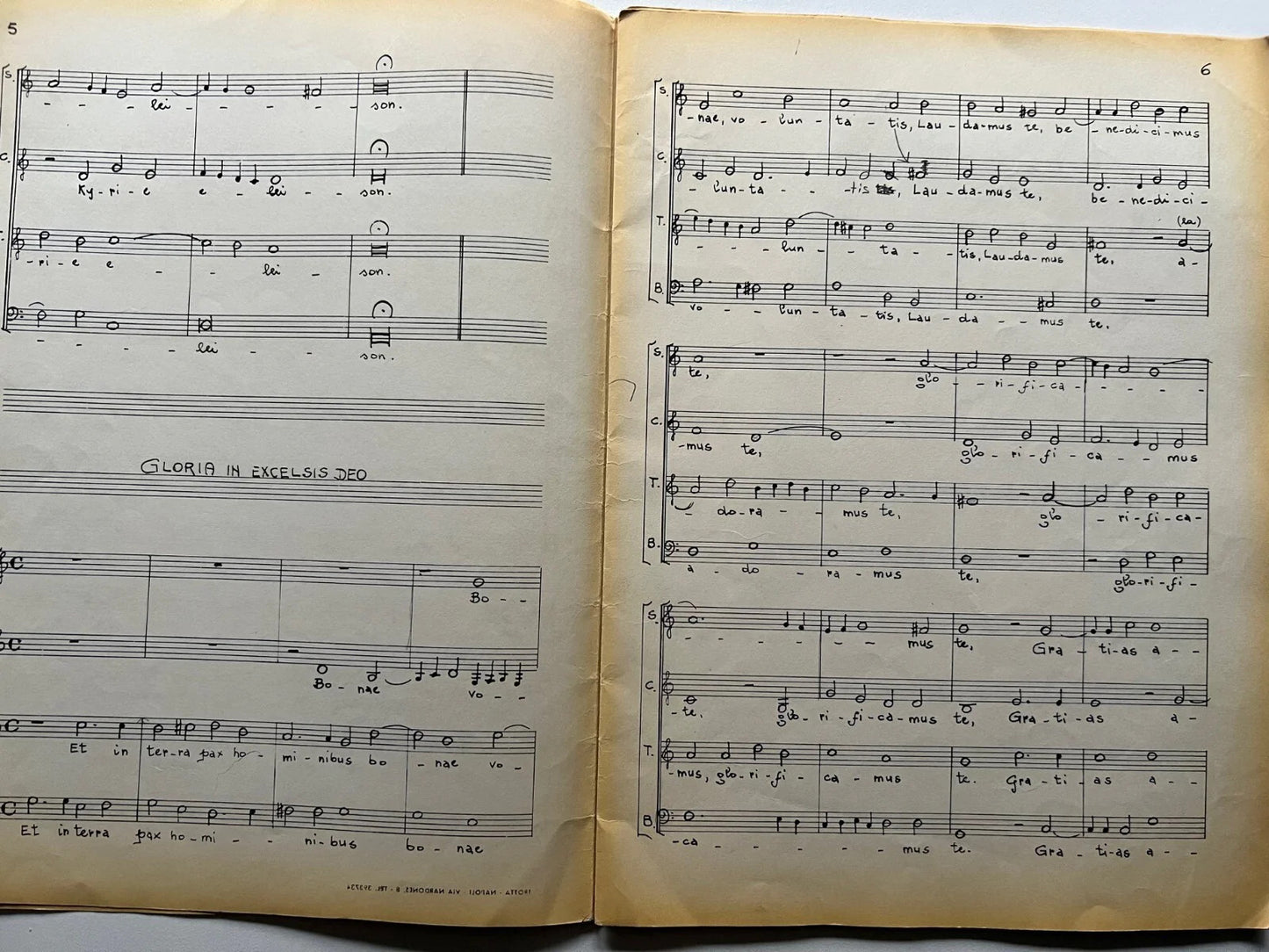 SPARTITO MANOSCRITTO FELICE ANERIO MISSA , MUSICA E TESTO 34 PAGINE