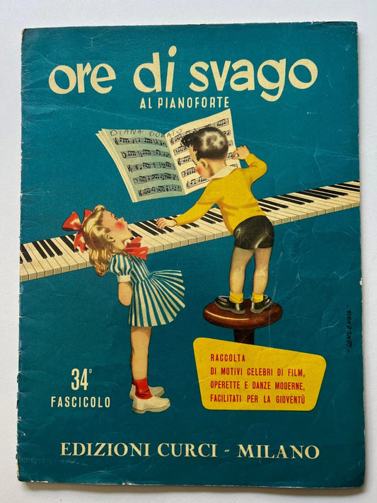 SPARTITO ORE DI SVAGO AL PIANOFORTE 34° FASCICOLO 1967 EDIZIONI CURCI