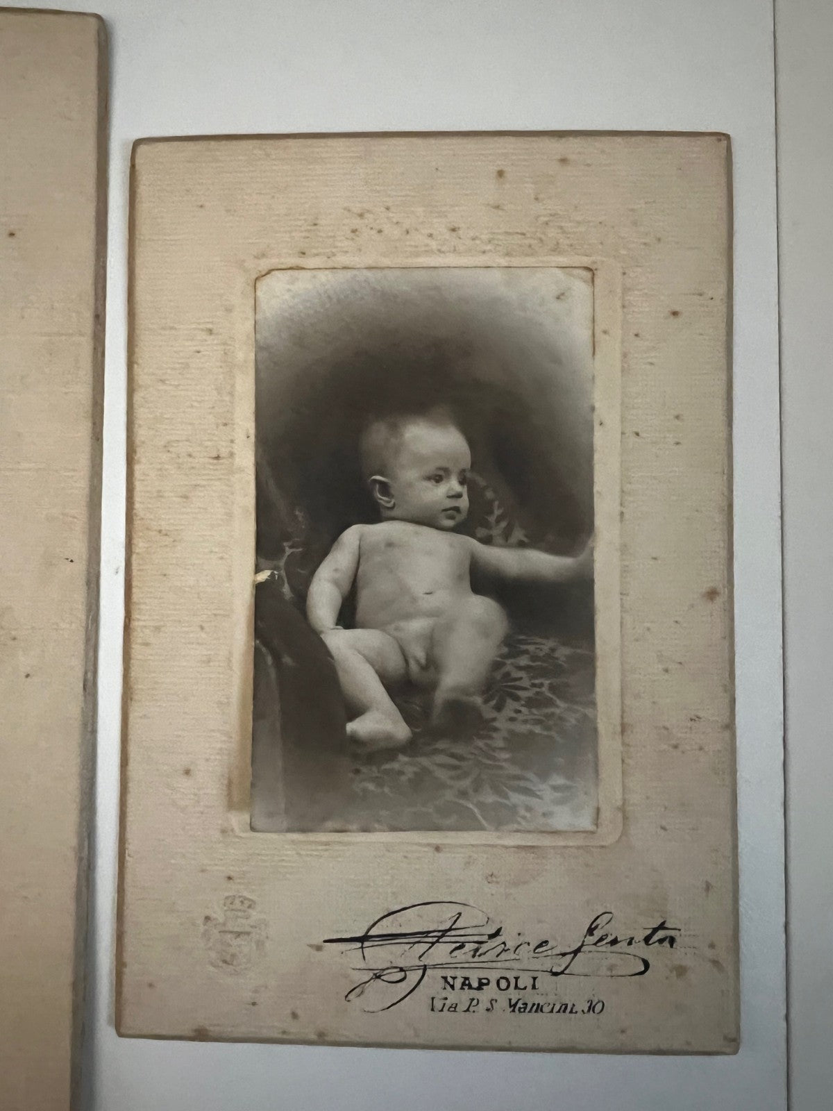 Foto d'epoca 1900 Napoli Felice Genta - 2 foto artistiche Bambino