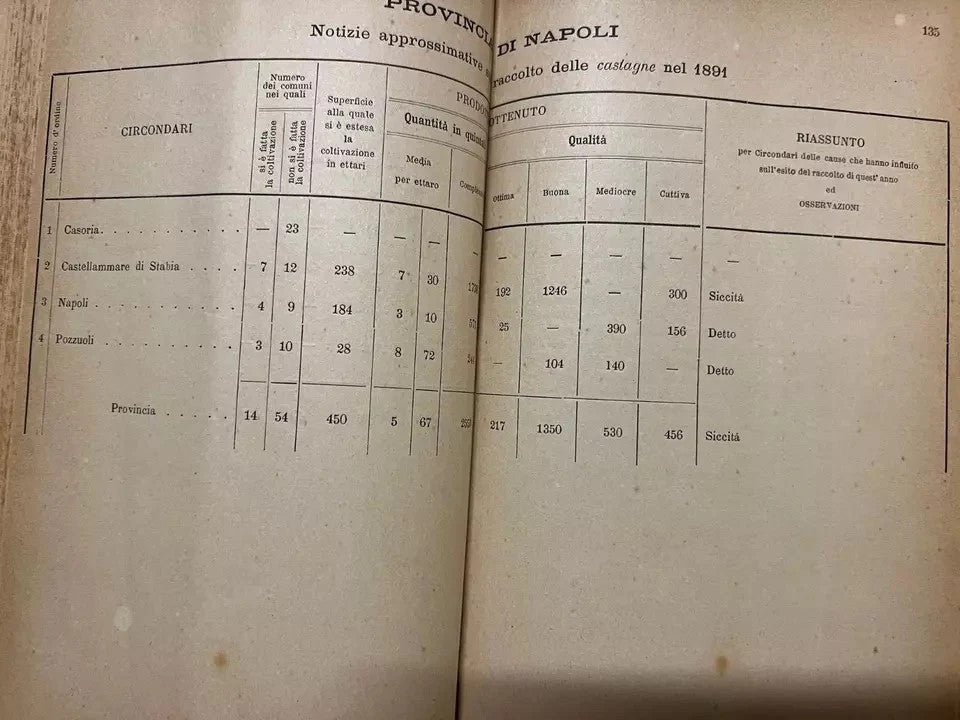 FOGLIO PERIODICO DELLA PREFETTURA DI NAPOLI 1892 ANNATA COMPLETA STORIA LOCALE