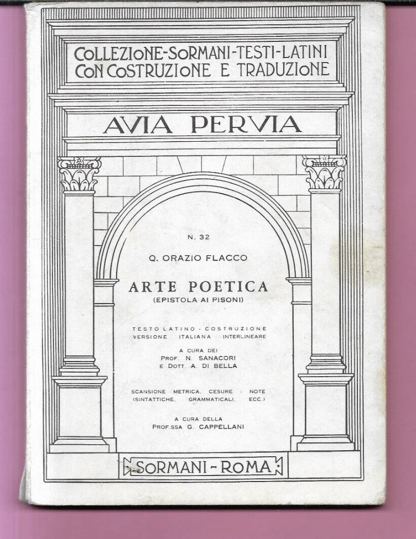 ORAZIO ARTE POETICA EPISTOLA AI PISONI TESTO LATINO COSTRUZIONE VERSIONE ITALIAN