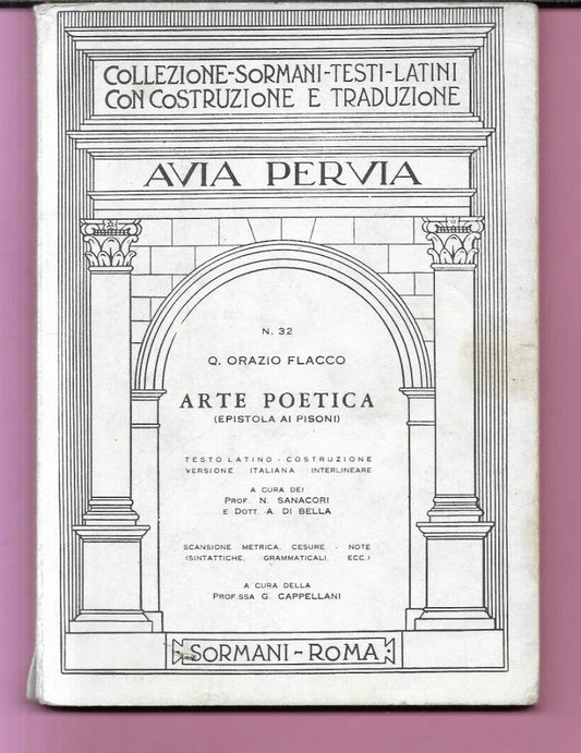 ORAZIO ARTE POETICA EPISTOLA AI PISONI TESTO LATINO COSTRUZIONE VERSIONE ITALIAN