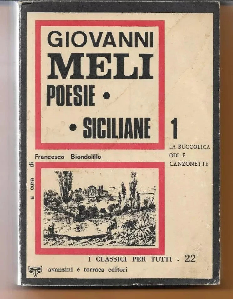 GIOVANNI MELI POESIE SICILIANE 1965 AVANZINI E TORRACA