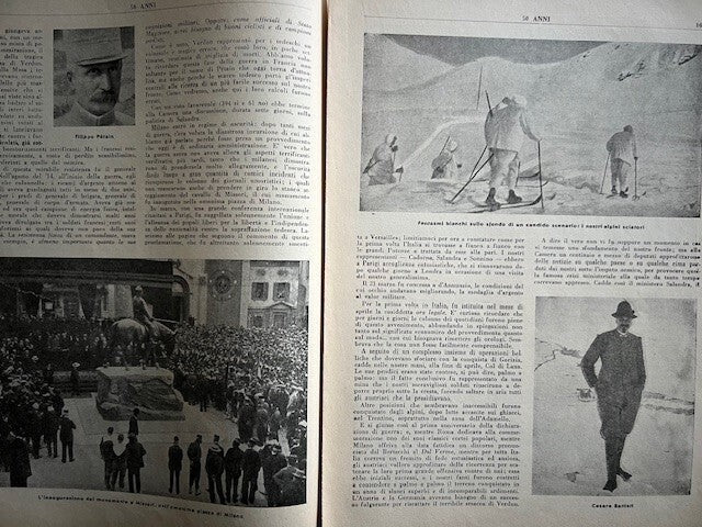 RARO LOTTO 6 RIVISTE 50 ANNI, ILLUSTRATO, GUERRA, D'ANNUNZIO, BATTISTI, MARCONI