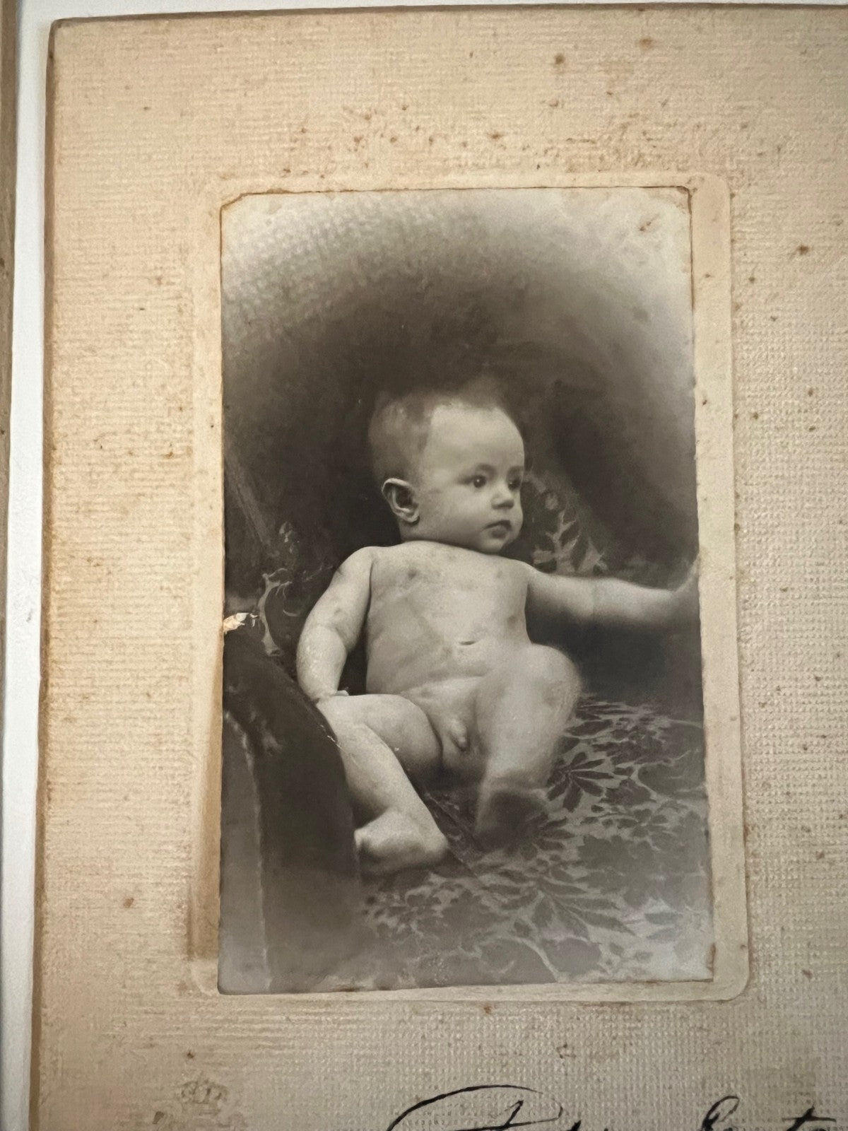Foto d'epoca 1900 Napoli Felice Genta - 2 foto artistiche Bambino