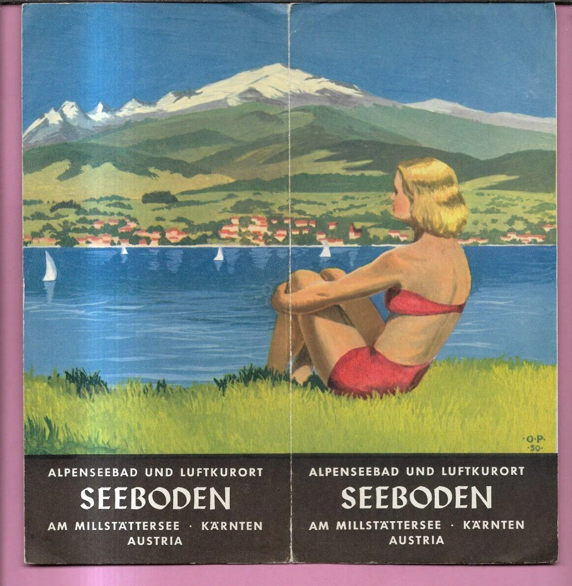1950 BROCHURE TURISTICA AUSTRIA ALPENSEEBAD UND LUFTKURORT SEEBODEN AM MILLSTAT