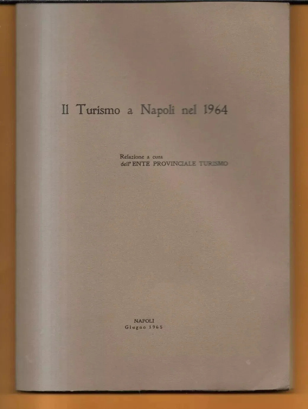 IL TURISMO A NAPOLI NEL 1964 RELAZIONE A CURA DELL'ENTE PROVINCIALE TURISMO