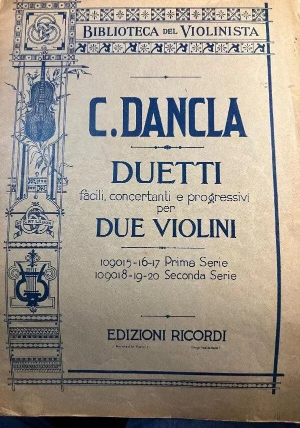 SPARTITO DUETTI FACILI, CONCERTANTI E PROGRESSIV PER DUE VIOLINI di Carlo DANCLA