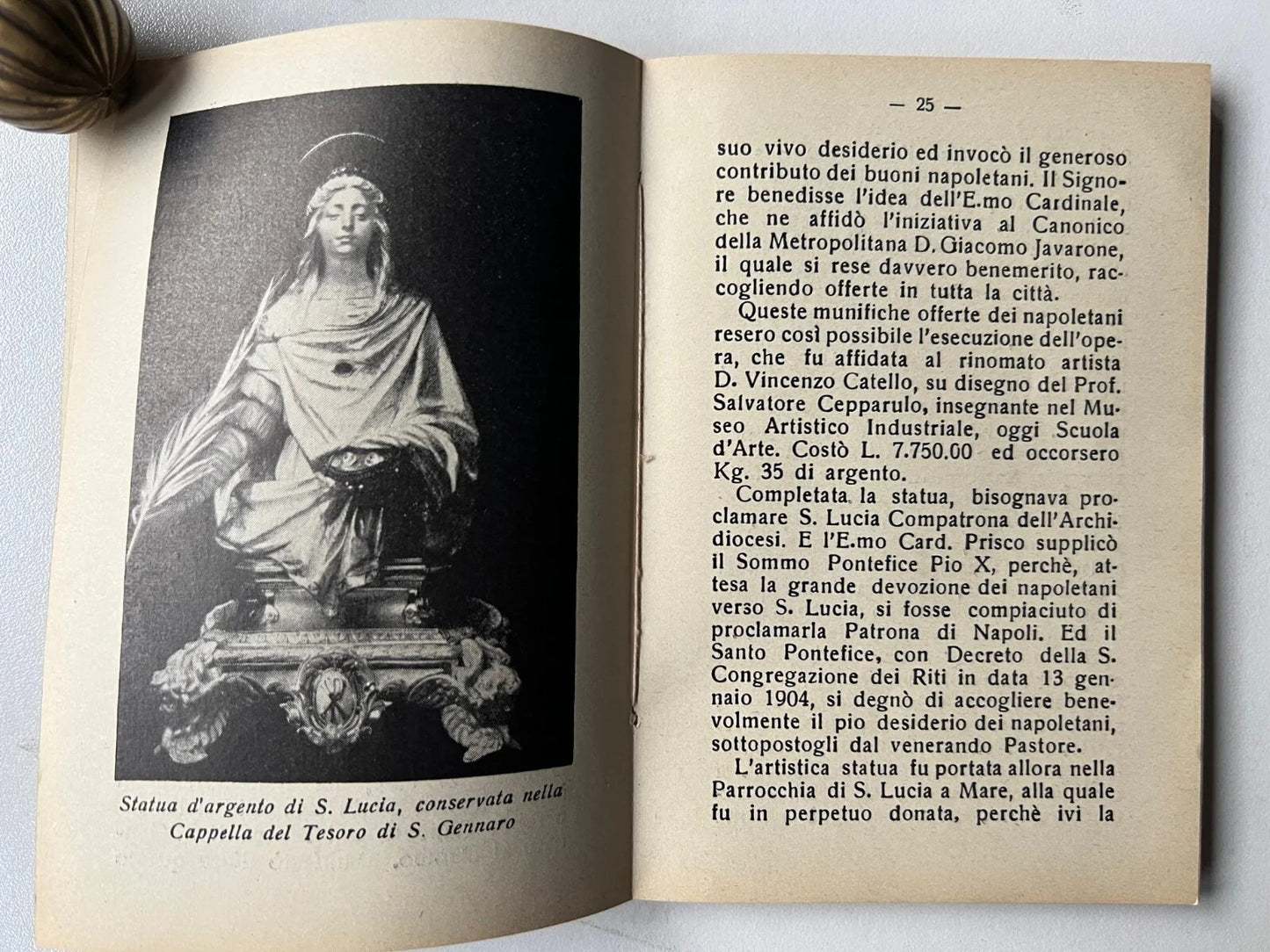 S. LUCIA VERGINE E MARTIRE VITA, CULTO, RACCOLTA DI PREGHIERE NAPOLI 1952