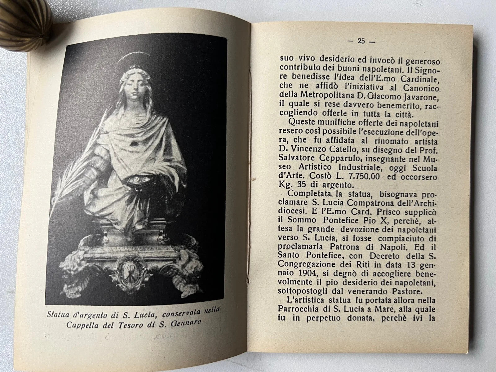 S. LUCIA VERGINE E MARTIRE VITA, CULTO, RACCOLTA DI PREGHIERE NAPOLI 1952