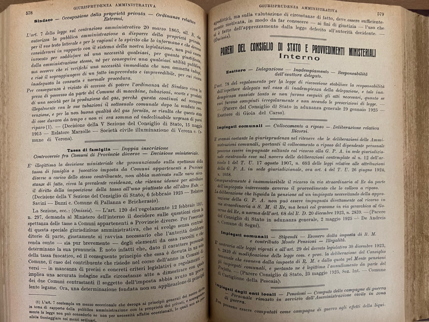 ALIBERTI RIVISTA AMMINISTRATIVA DEL REGNO GIORNALE UFFICIALE 1925 ANNATA COMPL.