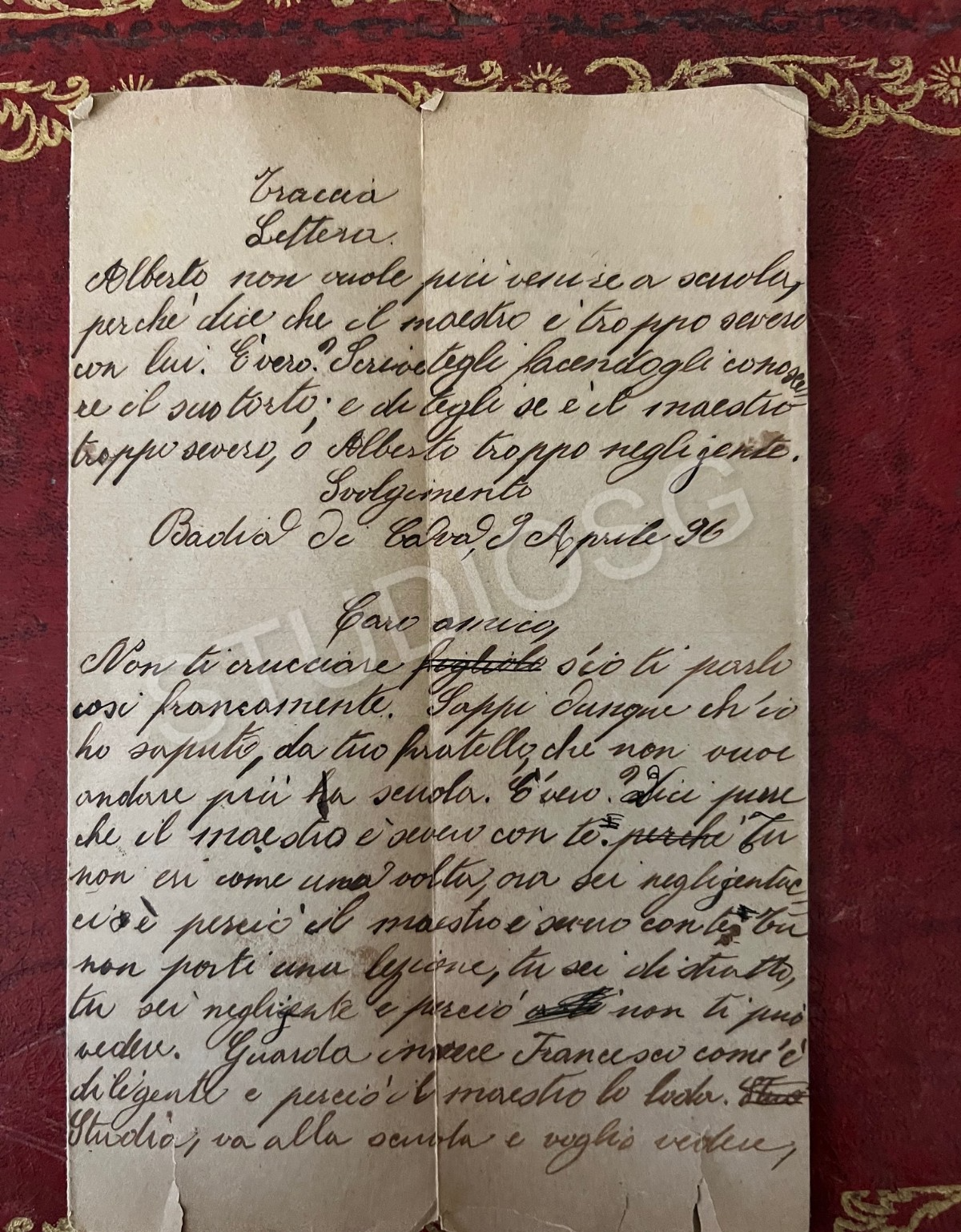 1896 LOTTO SEI TEMI MANOSCRITTI SCUOLA ALUNNI CAVA DE' TIRRENI SALERNO MANOSCRIT
