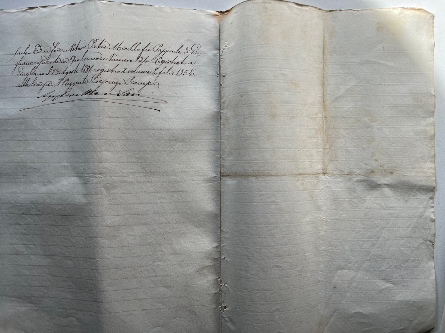 Banco di Napoli Fede di credito 1881 , 2 Manoscritti Giugliano