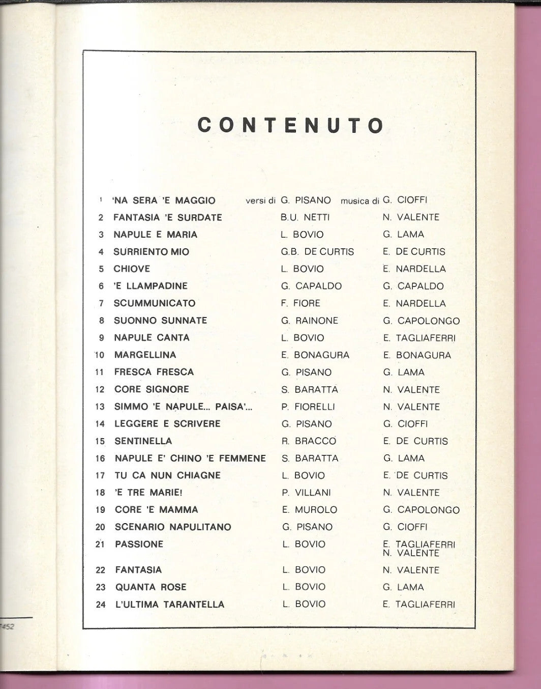 CANZONI AMATE E CANTATE TERZA SERIE EDIZIONI LA CANZONETTA NAPOLI 1976