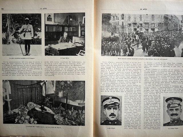 RARO LOTTO 6 RIVISTE 50 ANNI, ILLUSTRATO, GUERRA, D'ANNUNZIO, BATTISTI, MARCONI