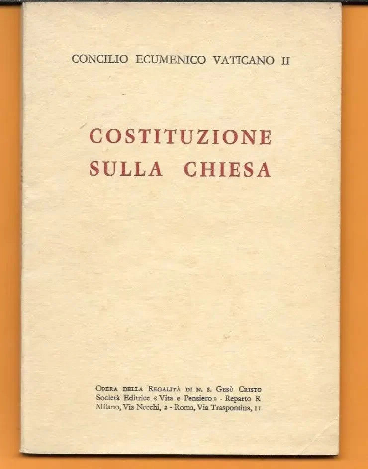 CONCILIO ECUMENICO VATICANO II COSTITUZIONE SULLA CHIESA 1964