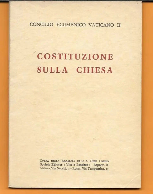 CONCILIO ECUMENICO VATICANO II COSTITUZIONE SULLA CHIESA 1964