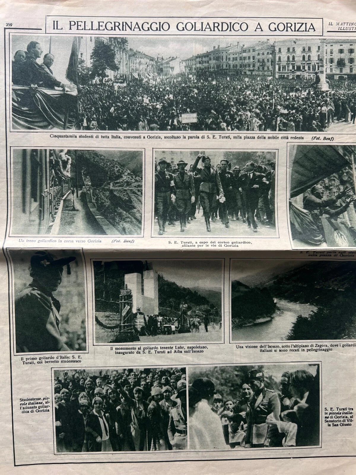 IL MATTINO ILLUSTRATO GIUGNO 1927, LINDBERG, MUSSOLINI, GORIZIA, AVIAZIONE