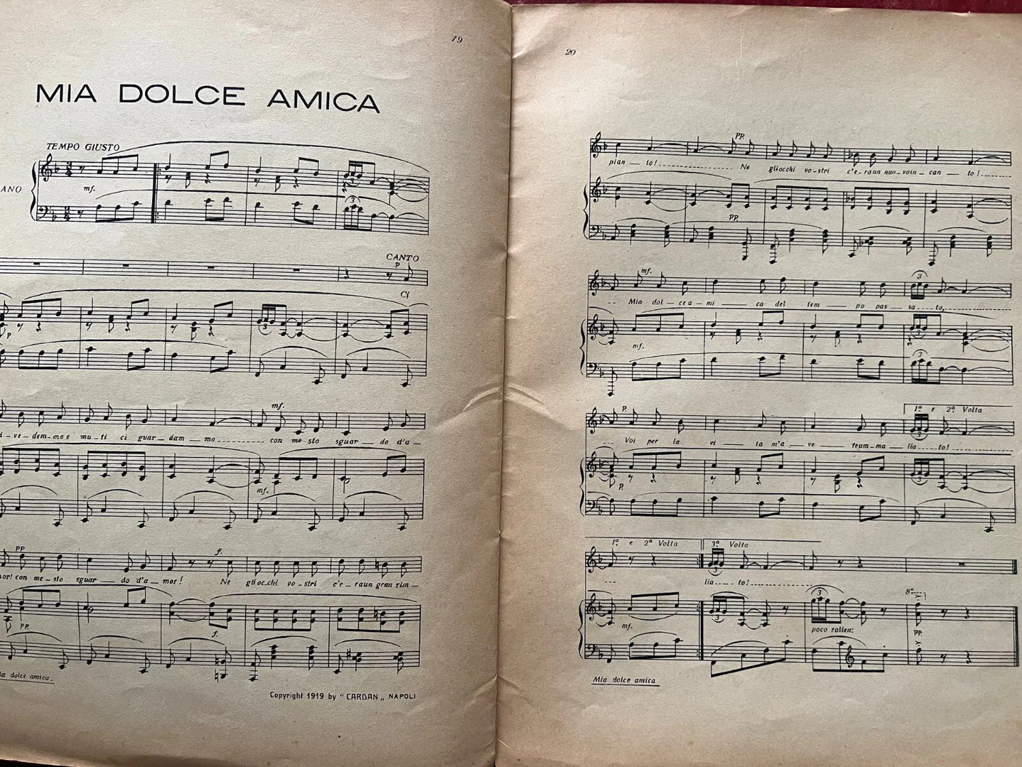 NAPOLI 1920 PER CANTARE VERSI PROSA MUSICA, E.A. MARIO - E. NICOLARDI SPARTITI