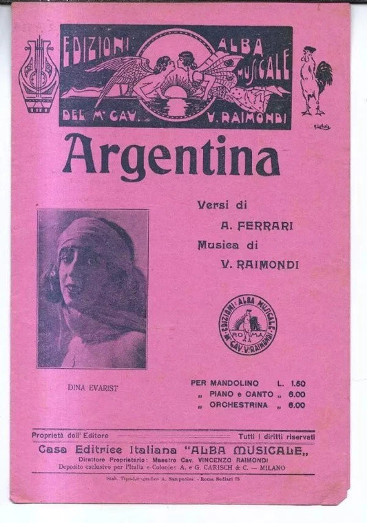 SPARTITO ARGENTINA - GRAN TANGO di A. Ferrari - V. Raimondi, 1927 ALBA MUSICALE