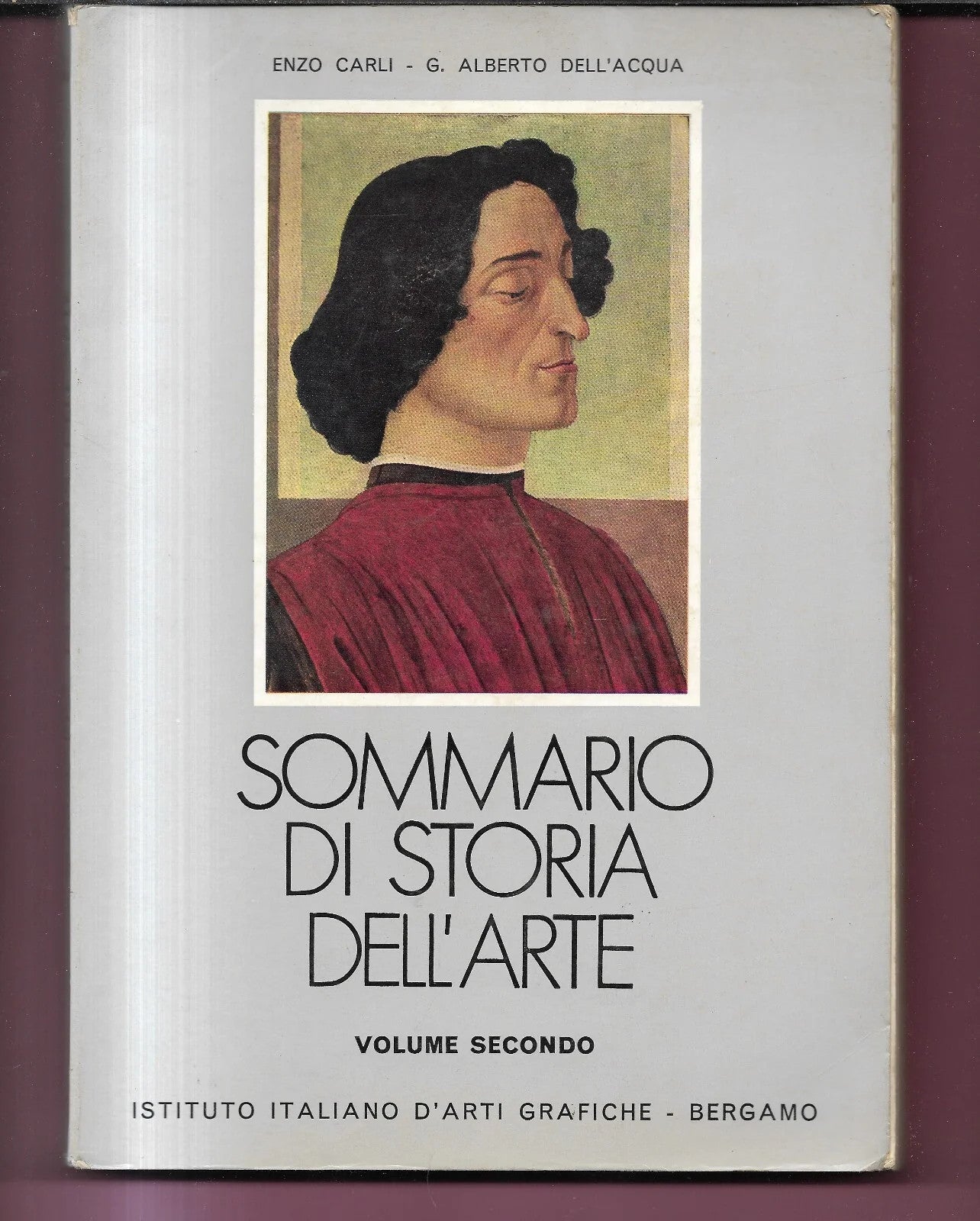 SOMMARIO DI STORIA DELL'ARTE VOL. II DAL '400 AI GIORNI NOSTRI 1975 BERGAMO