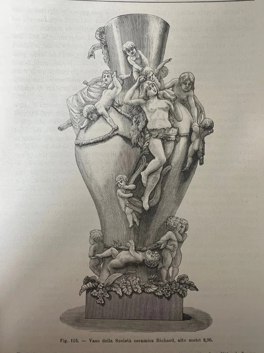 STAMPA 1886 VASO DELLA SOCIETA' CERAMICA RICHARD , ALTO METRI 2,95
