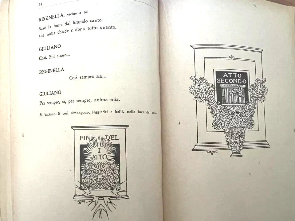 LIBRETTO D'OPERA GIULIANO DI R. ZANDONAI E A. ROSSATO CISARI PRIMA EDIZIONE 1928